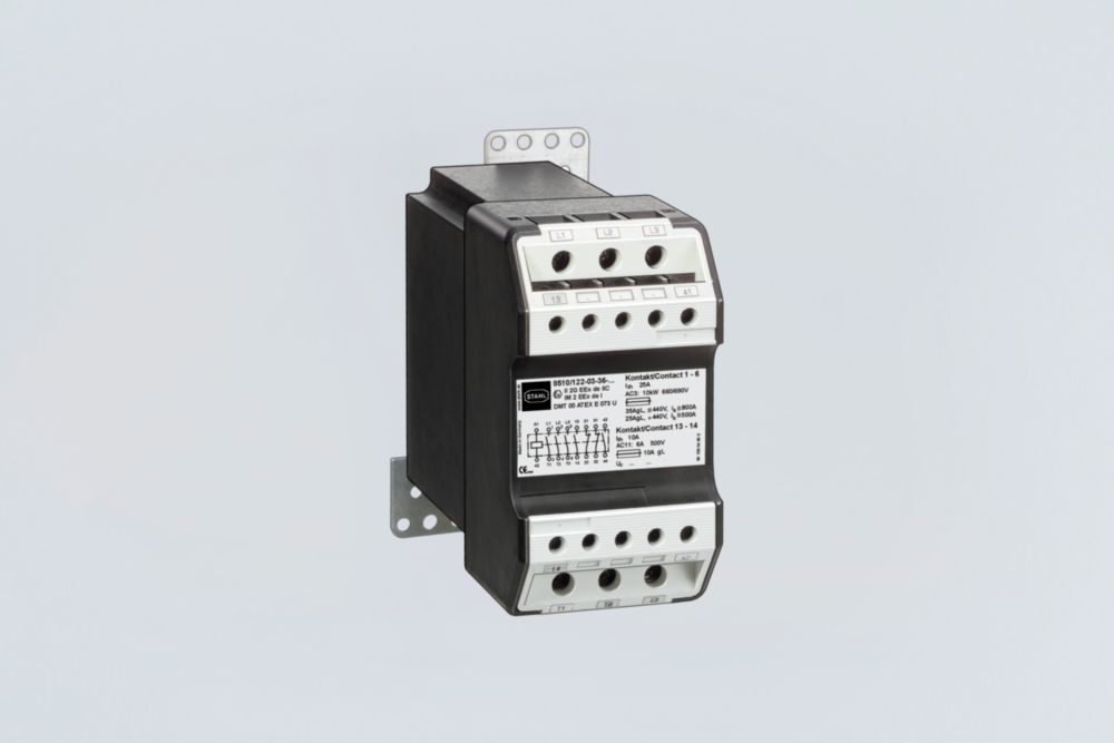 Ex Contactor 4 kW/400 V with three main contacts and max. four auxiliary contacts Series 8510/122 R. STAHL
